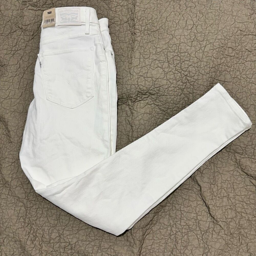 New Levis Strauss 721 White High Rise Skinny 8 Med  W29 L30 A725